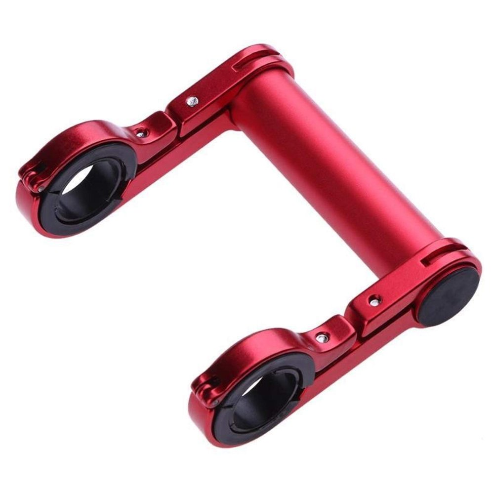 Bicycle Accessories 10CM Bicycle Handlebar Extended Bracket,Bike Headlight Mount Bar Computer Holder Lantern Lamp Support Rack Stand Flashlight Hold Bike Parts (Color : Red)