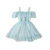 LZCYILANXIULSL Toddler Girl Summer Clothes Baby Ruffles Halter Dresses Boho Dress Beach Sundress Playwear Outfit (4-5T,Daisy Blue) view 1