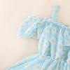 LZCYILANXIULSL Toddler Girl Summer Clothes Baby Ruffles Halter Dresses Boho Dress Beach Sundress Playwear Outfit (4-5T,Daisy Blue) view 4