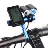 SJHY Bicycle Accessories 10CM Bicycle Handlebar Extended Bracket Headlight Mount Bar Computer Holder Bike Lamp Flashlight Support Extender Bike Parts (Color : Blue) view 2