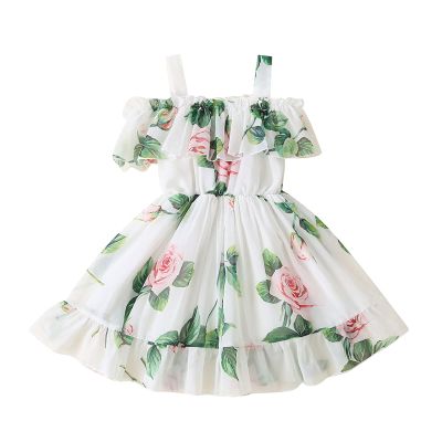 LZCYILANXIULSL Toddler Girl Summer Clothes Baby Ruffles Halter Dresses Boho Dress Beach Sundress Playwear Outfit (4-5T,White)