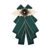 Topz green bow ties for men women Christmas handmade brooch bowtie diamond crystal brooch self tie bow brooch collar fashion PreTied Neck Tie bowknot fabric brooch for wedding(B green) view 1