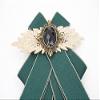 Topz green bow ties for men women Christmas handmade brooch bowtie diamond crystal brooch self tie bow brooch collar fashion PreTied Neck Tie bowknot fabric brooch for wedding(B green) view 3