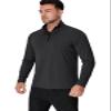 MANSDOUR Men's Active Sports Shirt 1/4 Zip Performance Long Sleeve Workout Running T Shirt Pullover Tops Black view 2