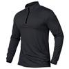 MANSDOUR Men's Active Sports Shirt 1/4 Zip Performance Long Sleeve Workout Running T Shirt Pullover Tops Black view 3