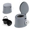 HAPPYGRILL Portable Outdoor Travel Toilet for RV, Camping, Boating, Hiking Trips - Detachable Inner Bucket and Toilet Paper Holder view 1