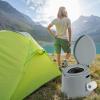 HAPPYGRILL Portable Outdoor Travel Toilet for RV, Camping, Boating, Hiking Trips - Detachable Inner Bucket and Toilet Paper Holder view 3