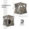 Tangkula 3 Person Pop up Ground Blind, Portable Hunting Blind with Mesh Windows, Carrying Bag & Ground Stakes, Camouflage Hunting Tent with Hub System, Camo Deer Blinds for Hunting view 4