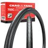 Chao YANG Road Bike Tire Set, Foldable Bicycle Tire Set, Featured with Double Tread Puncture Protection, 700x23C, for On-Road Use & Racing, 2-Pack view 1