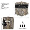 Tangkula 3 Person Pop up Ground Blind, Portable Hunting Blind with Mesh Windows, Carrying Bag & Ground Stakes, Camouflage Hunting Tent with Hub System, Camo Deer Blinds for Hunting view 4