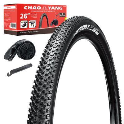 Chao YANG Mountain Bike Tire Replacement Kit, 261.95, Dual Compound 2C-MTB Tires, Featured with Double Tread Puncture Protection, for On or Off Road Use, 1-Pack