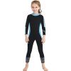 Yajun Girls 2.5mm Wetsuit Scuba Surf Dive Swimming Suit Junior One-Piece Keep Warm UV Protection Diving Suit for 2-11 Years,Black Blue,L(115 view 1