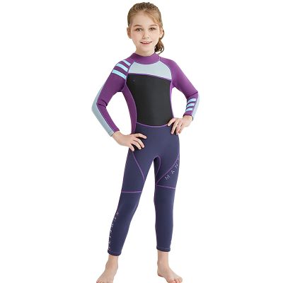 Yajun 2.5MM Neoprene Wetsuit Girl Thermal Full Body Diving Suits Surf Swimwear Sunscreen Keep Warm Snorkelling Suit,Purple,XL(125