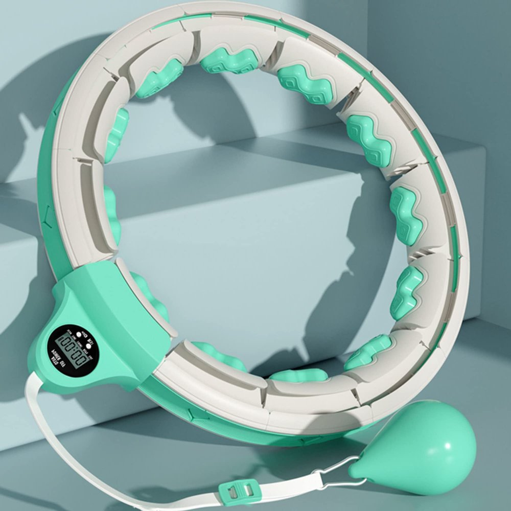 Beginner Hula Hoop, Detachable Adjustable Smart Counter Adult and Youth Fitness Hoop, Home Exercise Equipment with Gravity Ball/B/L