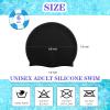 Syhood 6 Pieces Unisex Adult Silicone Swim Cap Waterproof Swimming Hat Non Slip Pool Hat Elastic Silicone Cap for Long and Short Hair(Black) view 3