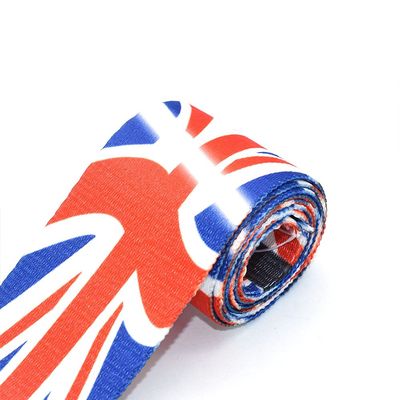 2'' Blue Red White Webbing Polyester Webbing Belt Bag Purse Strap Dog Collar Webbing Key Fob Hardware British National Flag by The Yards (5 Yards)
