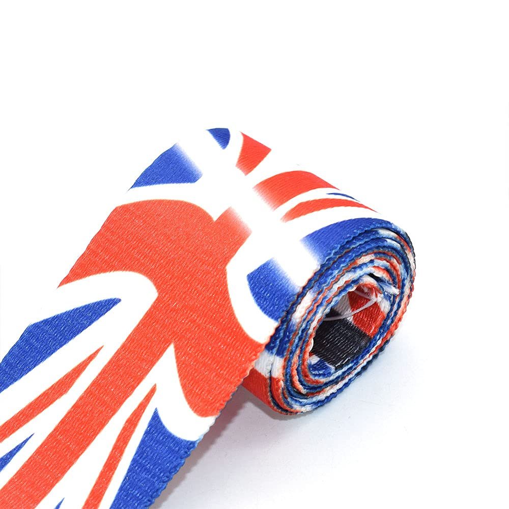 2'' Blue Red White Webbing Polyester Webbing Belt Bag Purse Strap Dog Collar Webbing Key Fob Hardware British National Flag by The Yards (5 Yards)