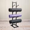 ZXXL 4 Tier Yoga Mat Storage Rack, Black Metal Foam Roller Holder Shelf, Home Gym Organize Racks for Exercise Mats & Pilates Mats view 2