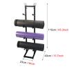 ZXXL 4 Tier Yoga Mat Storage Rack, Black Metal Foam Roller Holder Shelf, Home Gym Organize Racks for Exercise Mats & Pilates Mats view 3