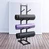 ZXXL 4 Tier Yoga Mat Storage Rack, Black Metal Foam Roller Holder Shelf, Home Gym Organize Racks for Exercise Mats & Pilates Mats view 4