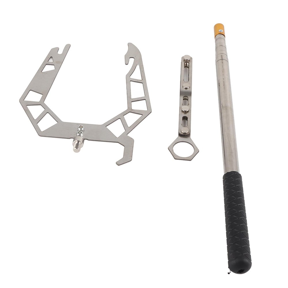 Boat Hook Mooring Hardware Tools U-Shaped Aluminum Alloy Ship Mooring Hook Threader Boat Hardware Kit Includes Boat Hook Handle Threader Silver