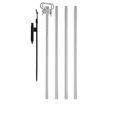 UNISTRENGH Lantern Stand Pole Outdoor Camping Folding Lamp Holder Hook Portable Telescopic Double-end Lighting Pole Retro Light Stand Lantern Hanging Support (Silver)
