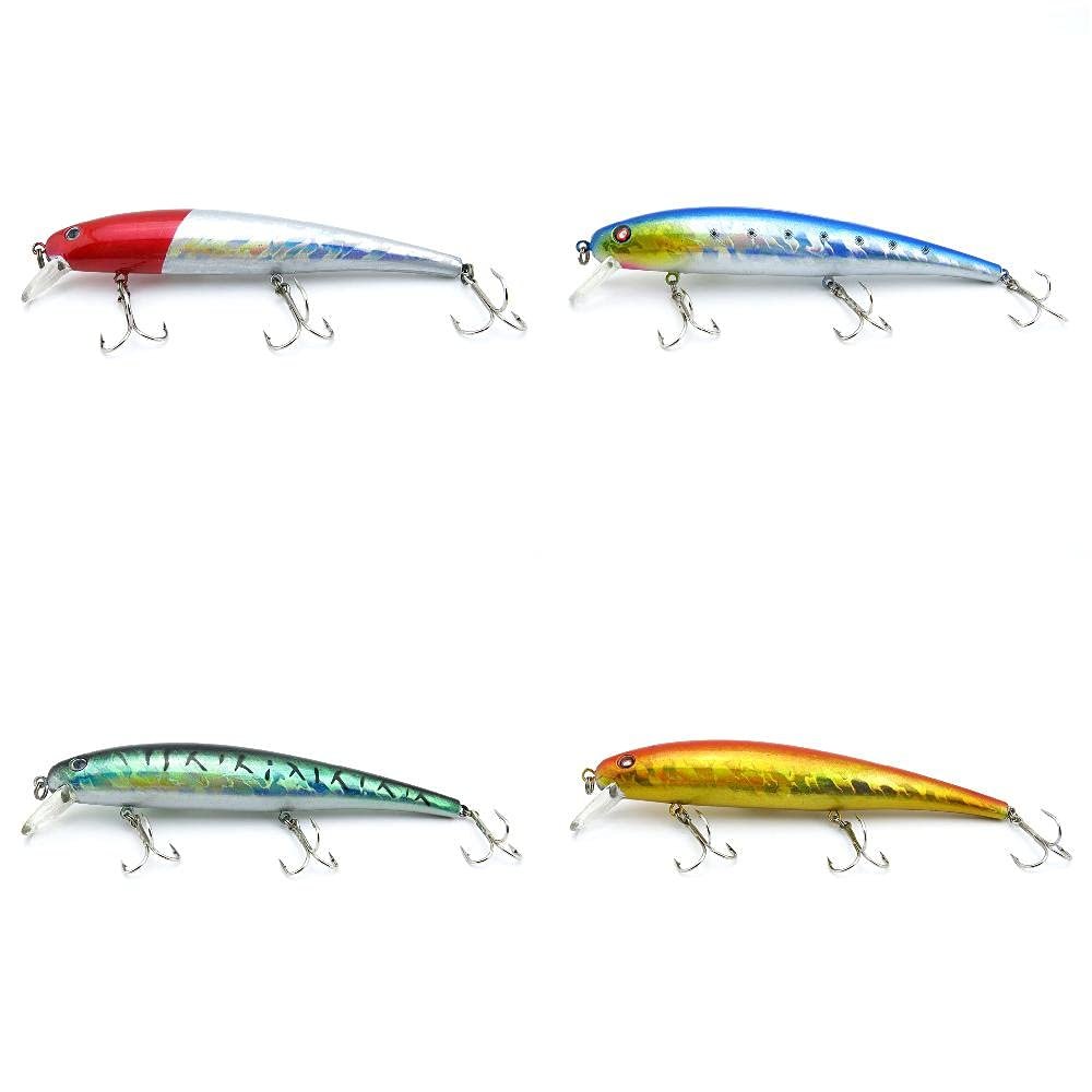 4 PCS Fishing Lures Crankbait Hardbaits Freshwater Saltwater Leurres 125mm 13g Minnow LOTS589