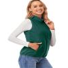 Fuinloth Women's Fleece Vest, Polar Soft Sleeveless Classic Fit with Zip up Pockets Forest Green Small view 2