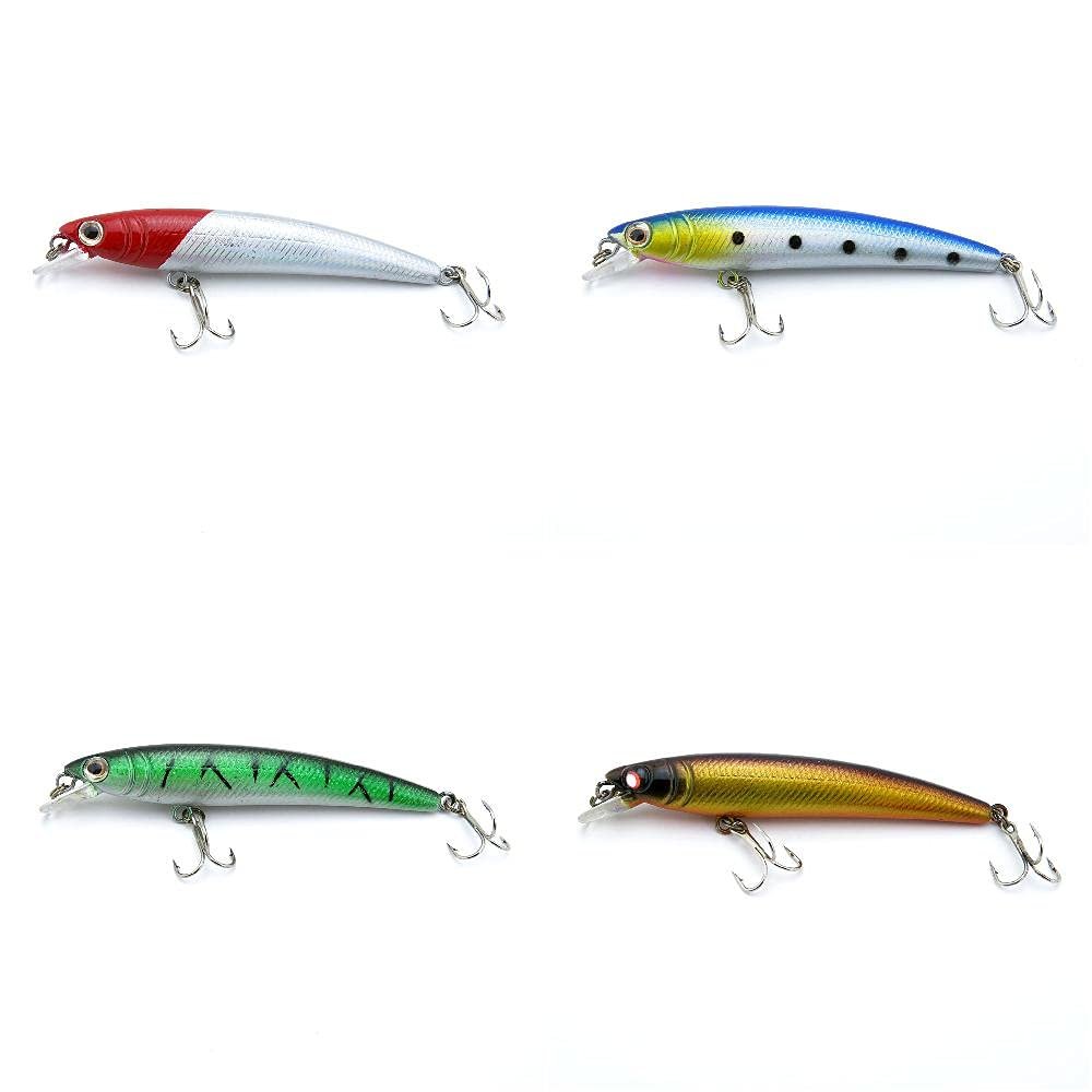 4 PCS Fishing Lures Crankbait Hardbaits Freshwater Saltwater Leurres 80mm 4g Minnow LOTS385