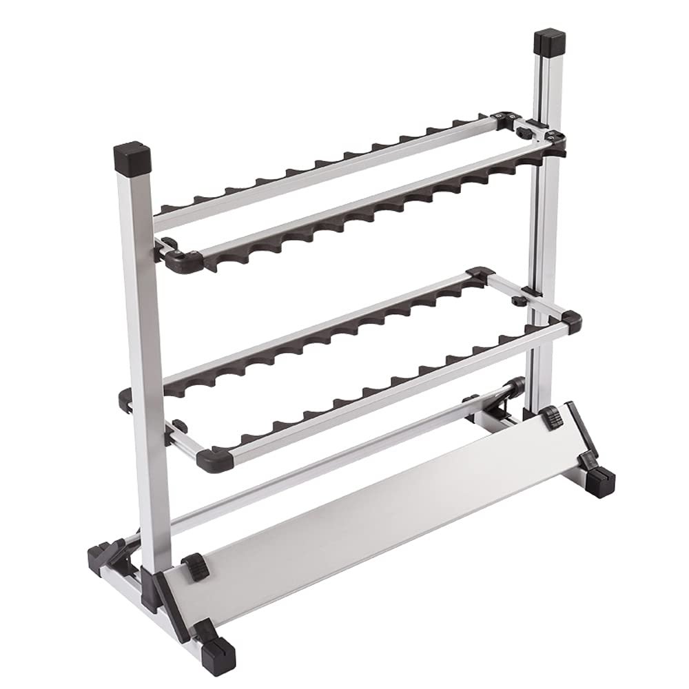 DKEKE Aluminum Alloy Fishing Rod Rack Holder Stand Fishing Rods Pole Holder Stand Organizer Rack Capacity 12pcs Fishing Rod Tools DKEKE (Color : 24 Hole Black)