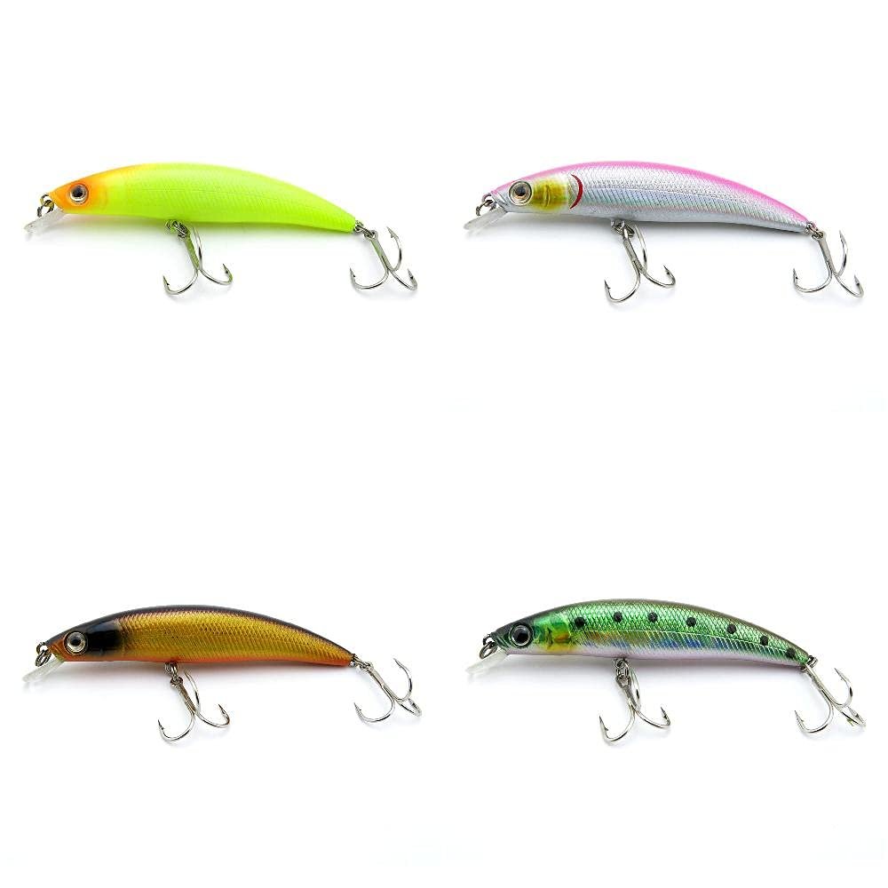 4 PCS Fishing Lures Crankbait Hardbaits Freshwater Saltwater Leurres 85mm 7g Minnow LOTS602