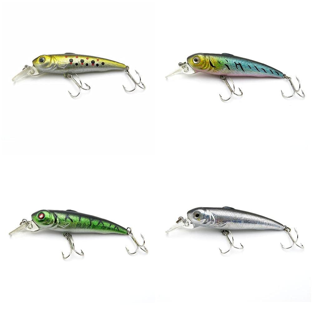 4 PCS Fishing Lures Crankbait Hardbaits Freshwater Saltwater Leurres 90mm 9g Minnow LOTS592