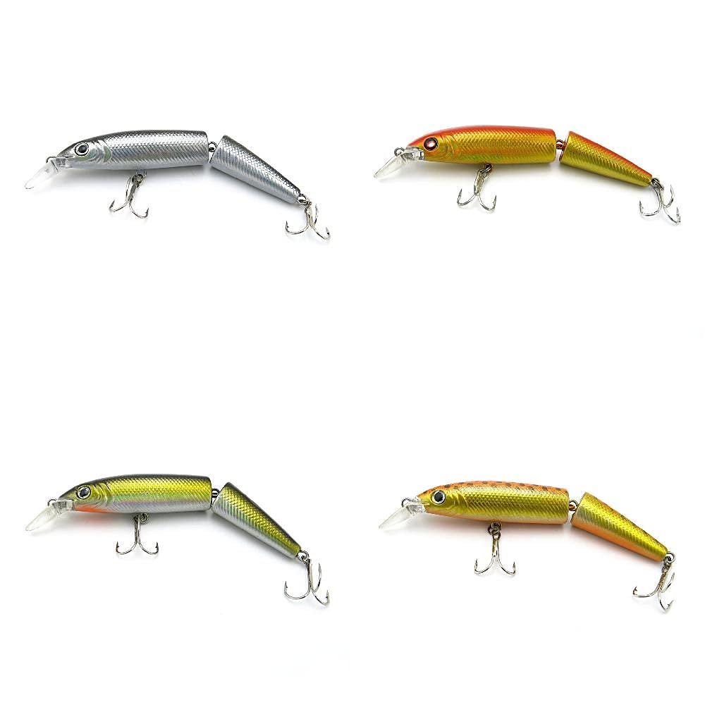 4 PCS Fishing Lures Crankbait Hardbaits Freshwater Saltwater Leurres 90mm 8g Minnow LOTS404