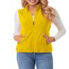 Fuinloth Women's Fleece Vest, Polar Soft Sleeveless Classic Fit with Zip up Pockets Yellow XX-Large view 1