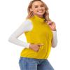 Fuinloth Women's Fleece Vest, Polar Soft Sleeveless Classic Fit with Zip up Pockets Yellow XX-Large view 2