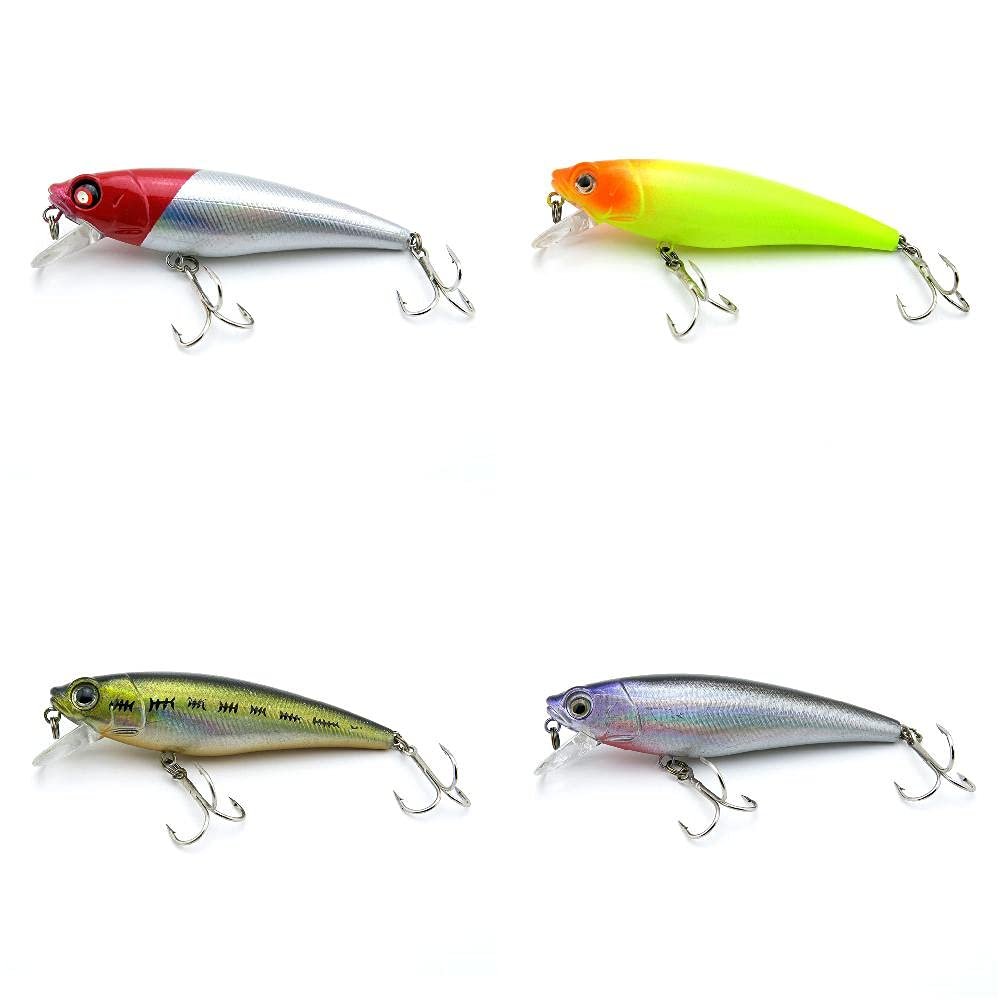 4 PCS Fishing Lures Crankbait Hardbaits Freshwater Saltwater Leurres 80mm 10g Minnow LOTS355