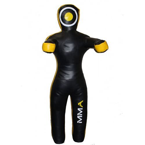 Brawl Strike Grappling Dummy MMA Wrestling Dummy Punch Bag Judo Martial Arts (47'' 120cm, Black/Yellow)