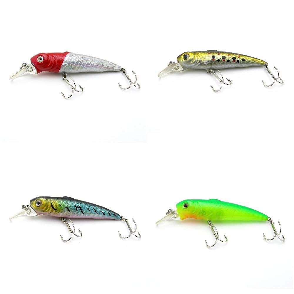 4 PCS Fishing Lures Crankbait Hardbaits Freshwater Saltwater Leurres 90mm 9g Minnow LOTS422