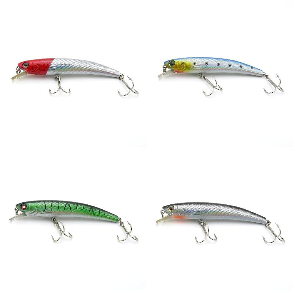 4 PCS Fishing Lures Crankbait Hardbaits Freshwater Saltwater Leurres 90mm 8g Minnow LOTS497