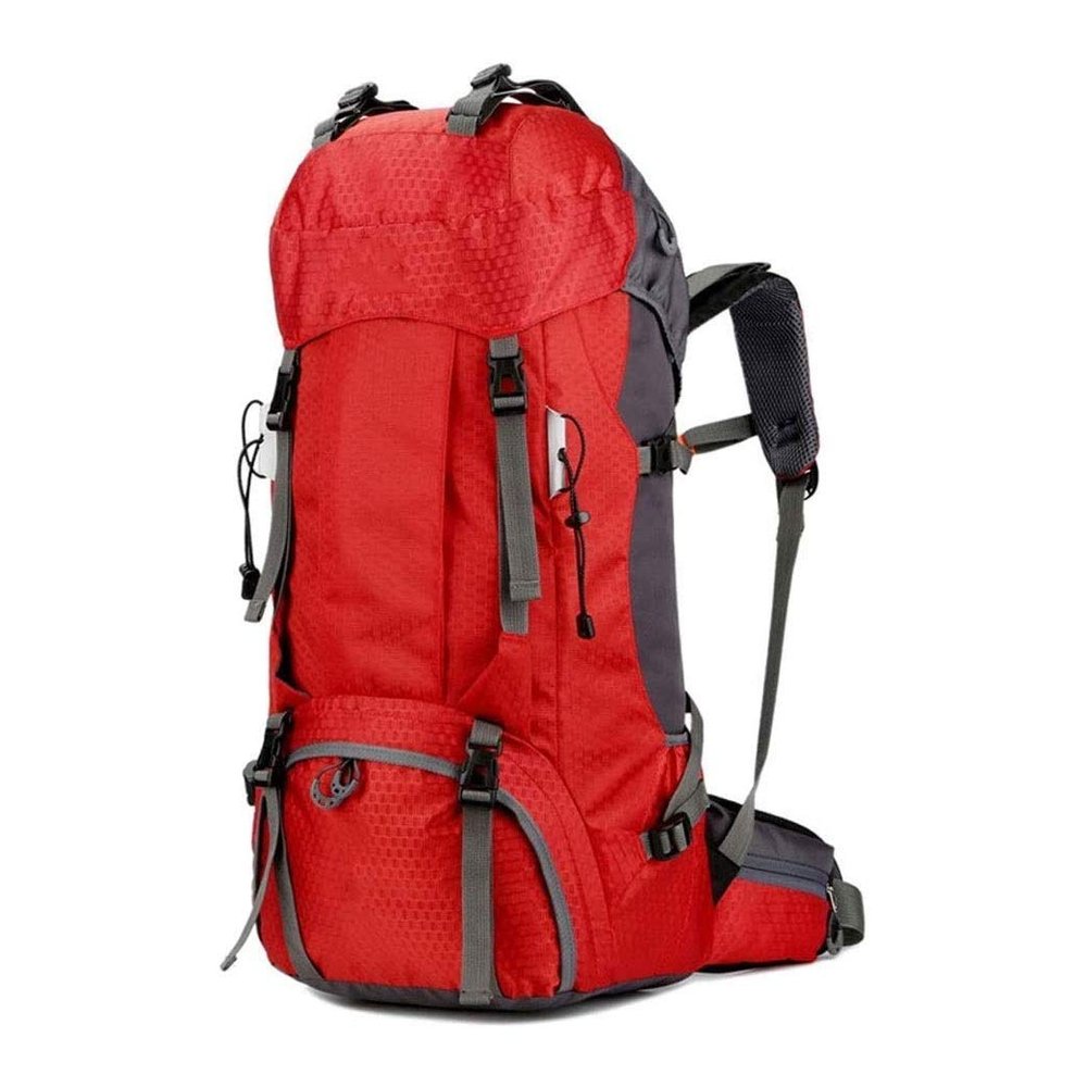 XIXIDIAN 60LHiking Backpack,Daypack Outdoor Mountaineering Bag, Waterproof Ultralight Foldable Backpack, for Climbing Fishing Travel Hiking with Rain Cover (Color : Red)