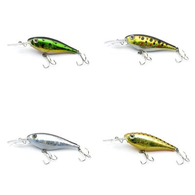 4 PCS Fishing Lures Crankbait Hardbaits Freshwater Saltwater Leurres 75mm 6g Minnow LOTS596