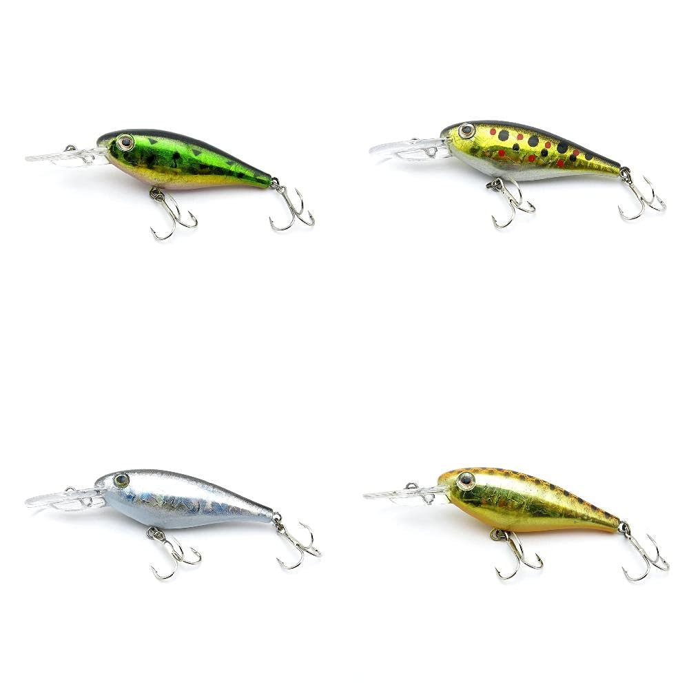 4 PCS Fishing Lures Crankbait Hardbaits Freshwater Saltwater Leurres 75mm 6g Minnow LOTS596