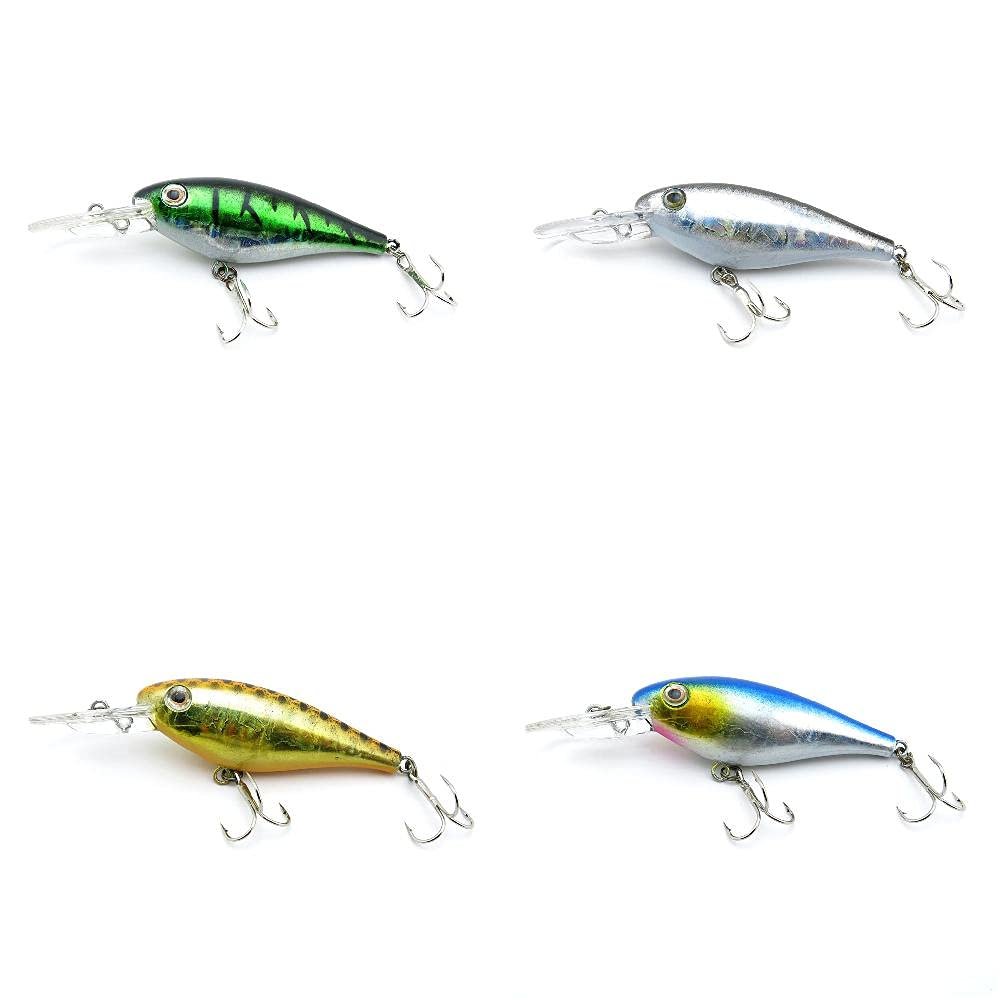 4 PCS Fishing Lures Crankbait Hardbaits Freshwater Saltwater Leurres 75mm 6g Minnow LOTS373