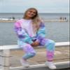 Colortone Ladies Tie Dye Joggers, Cotton Candy, X-Large view 2