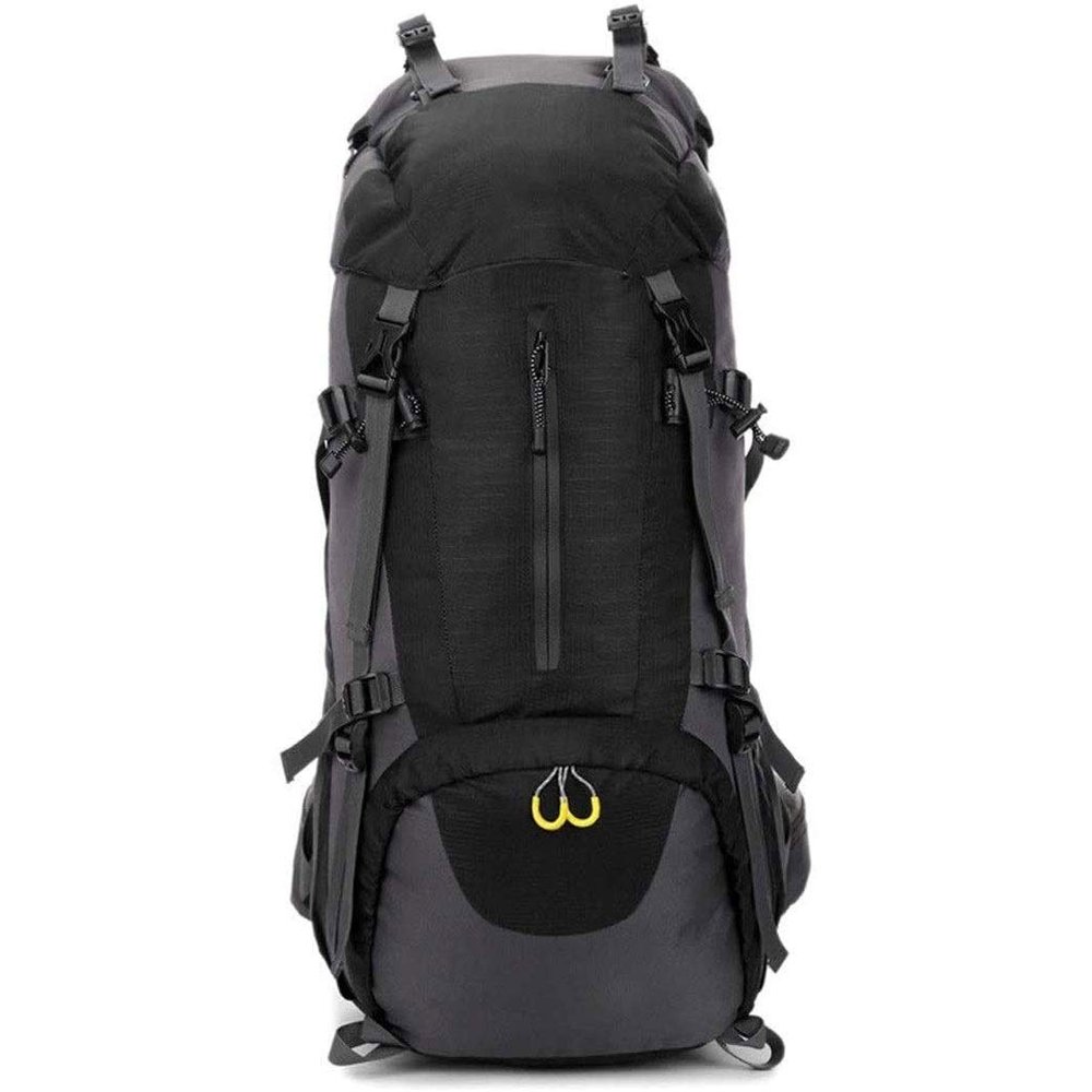 XIXIDIAN 60L Waterproof Lightweight Hiking Backpack with Rain Cover,Outdoor Sport Travel Daypack for Climbing Camping Touring (Color : Black)