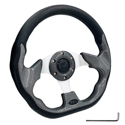 Carbon Fiber Golf Cart Steering Wheel for EZGO TXT RXV Yamaha Golf Cart Club Car DS and Club Car Precedent with Wrench