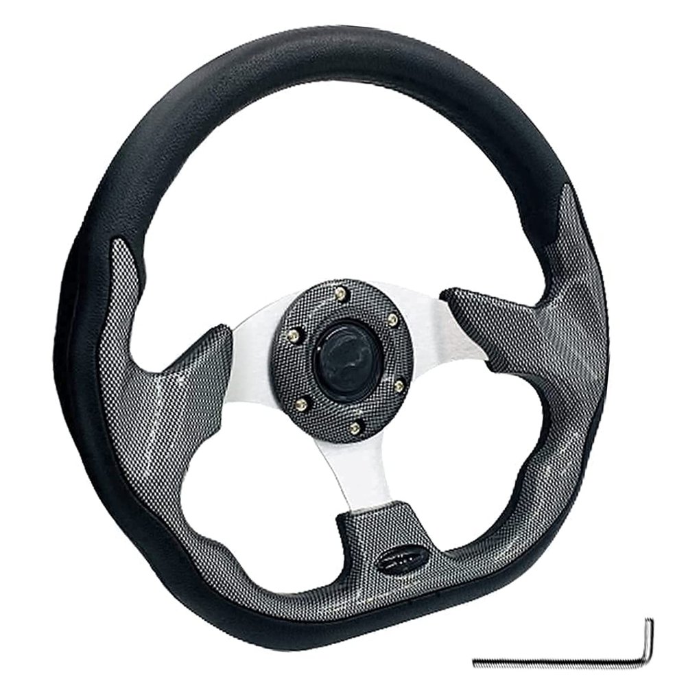 Carbon Fiber Golf Cart Steering Wheel for EZGO TXT RXV Yamaha Golf Cart Club Car DS and Club Car Precedent with Wrench