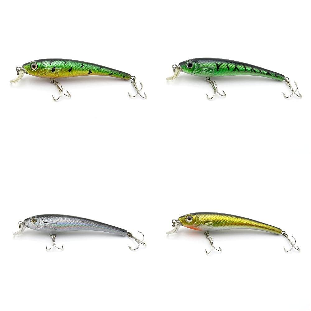 4 PCS Fishing Lures Crankbait Hardbaits Freshwater Saltwater Leurres 80mm 7g Minnow LOTS448