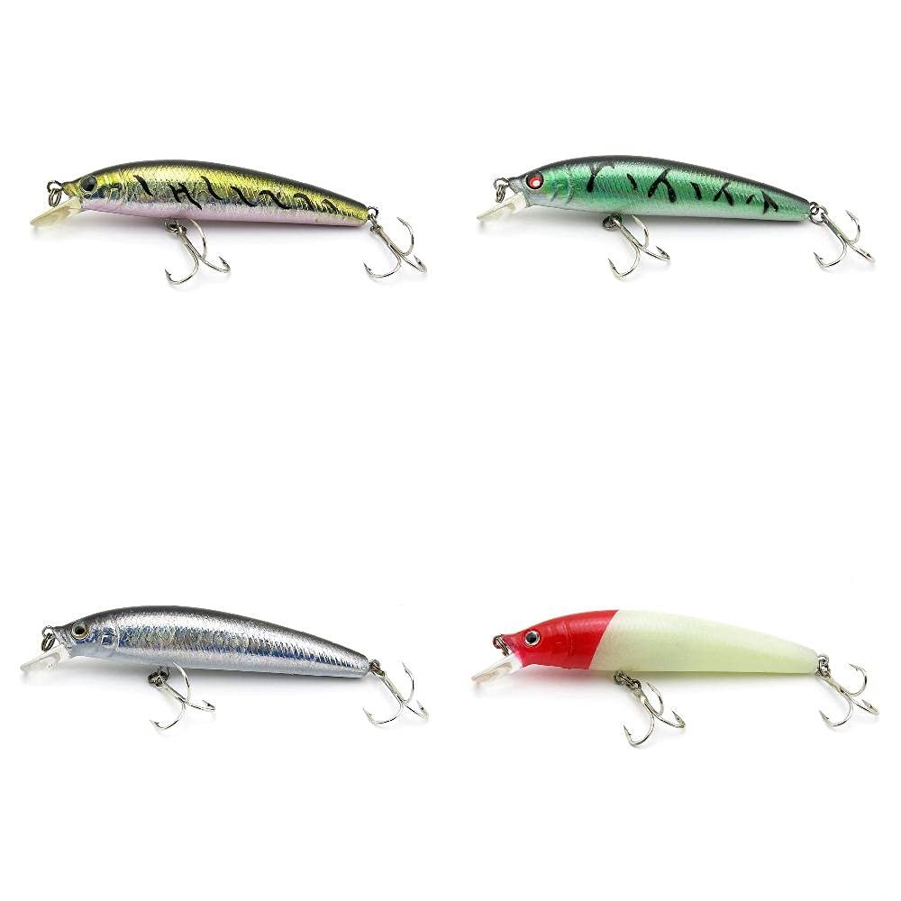 4 PCS Fishing Lures Crankbait Hardbaits Freshwater Saltwater Leurres 90mm 10g Minnow LOTS485