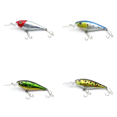 4 PCS Fishing Lures Crankbait Hardbaits Freshwater Saltwater Leurres 75mm 6g Minnow LOTS371
